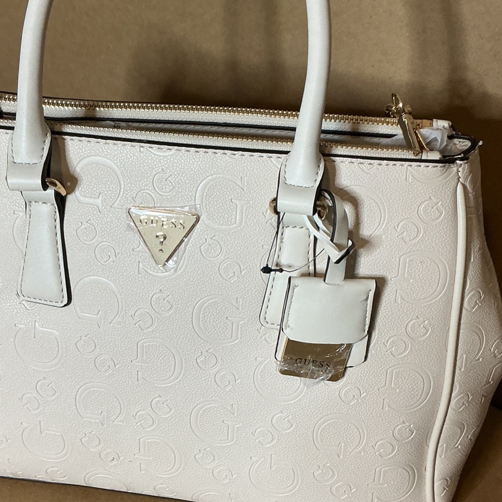 GUESS BAG stone Satchel with Gold ACCENTS NEW - Picture 6 of 12